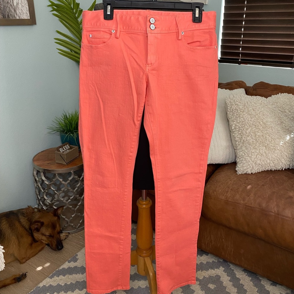 Lilly Pulitzer Straight leg Worth Jeans sz 10 Orange/Coral color
